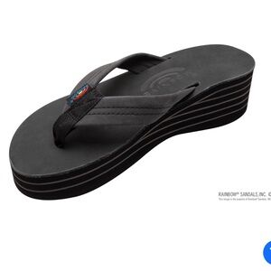 Rainbow Black Platform Wedge Flip Flop Women’s size XL 8.5 - 9.5